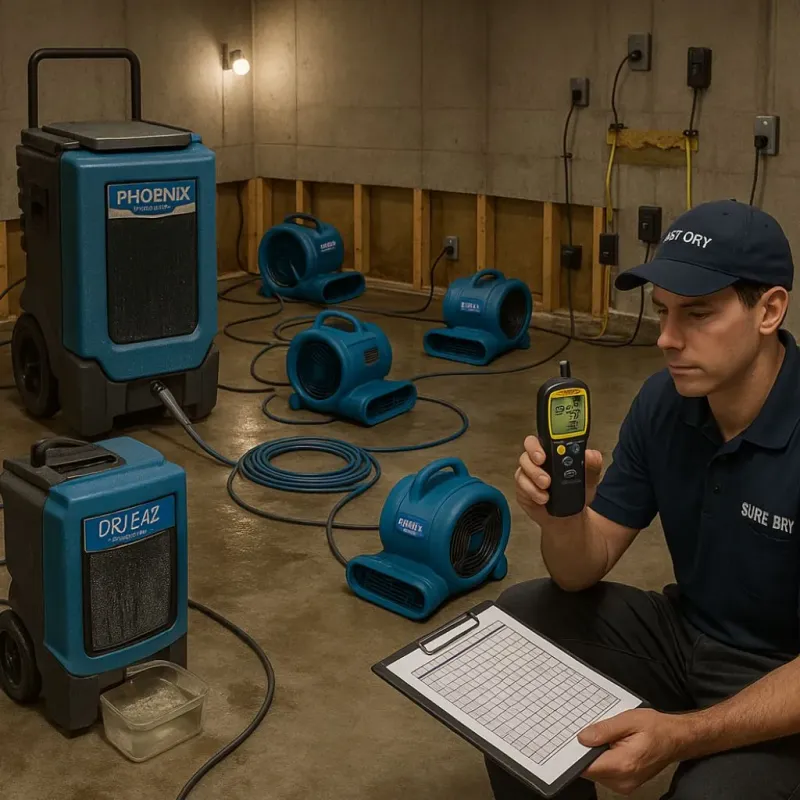 Structural Drying and Dehumidification process in La Center, WA